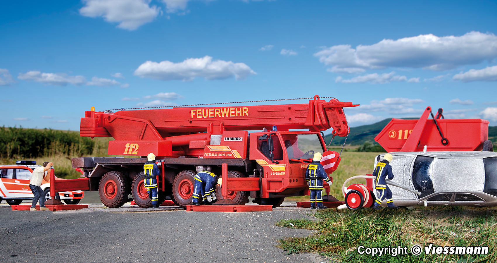 Kibri 13041 Feuerwehr Kranwagen LIEBHERR LTM 1050/4 Spur H0