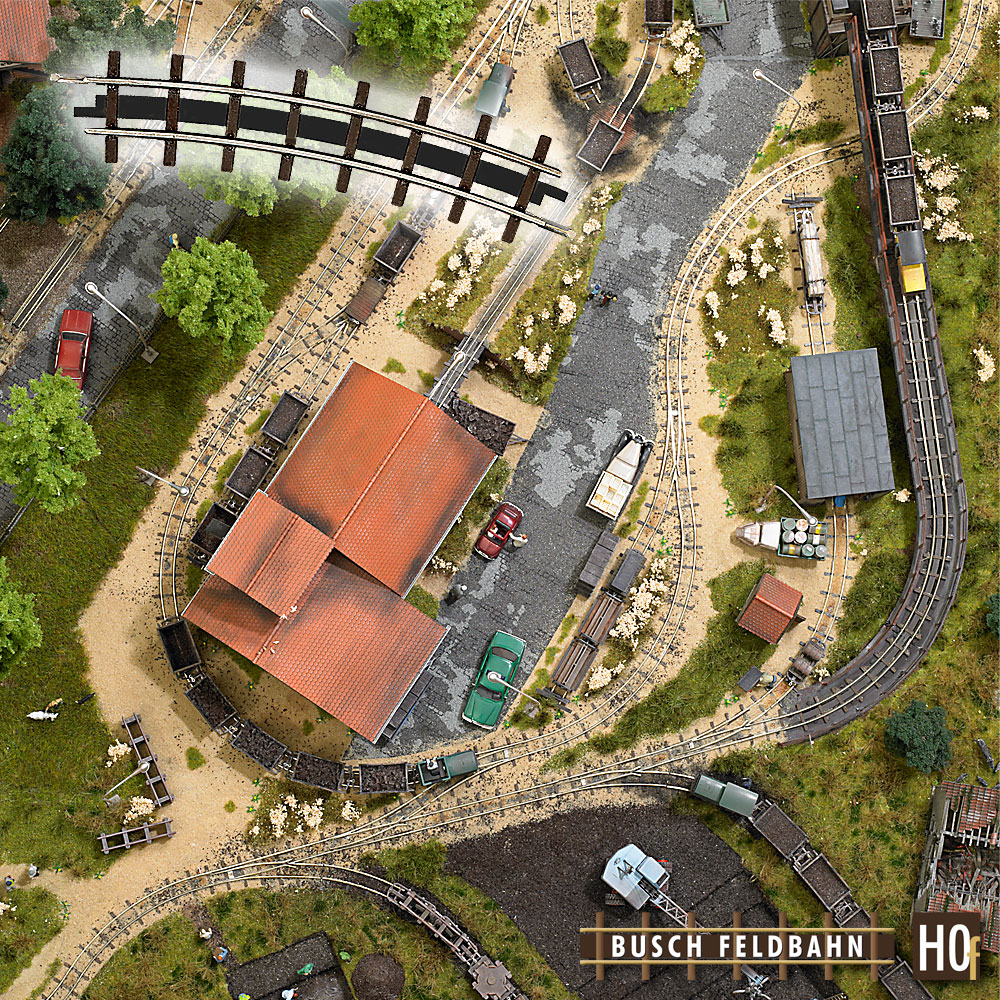 Busch 12332 2 Bogengleise, Radius 175 mm, 22,5° 1:87 Spur H0f