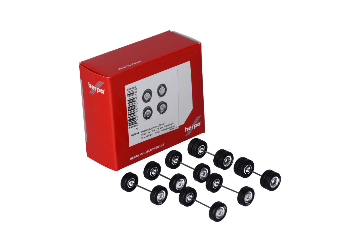 Herpa 054348 Zubehör Radsatz chrom PIRELLI 1:87 Spur H0 Neu OVP