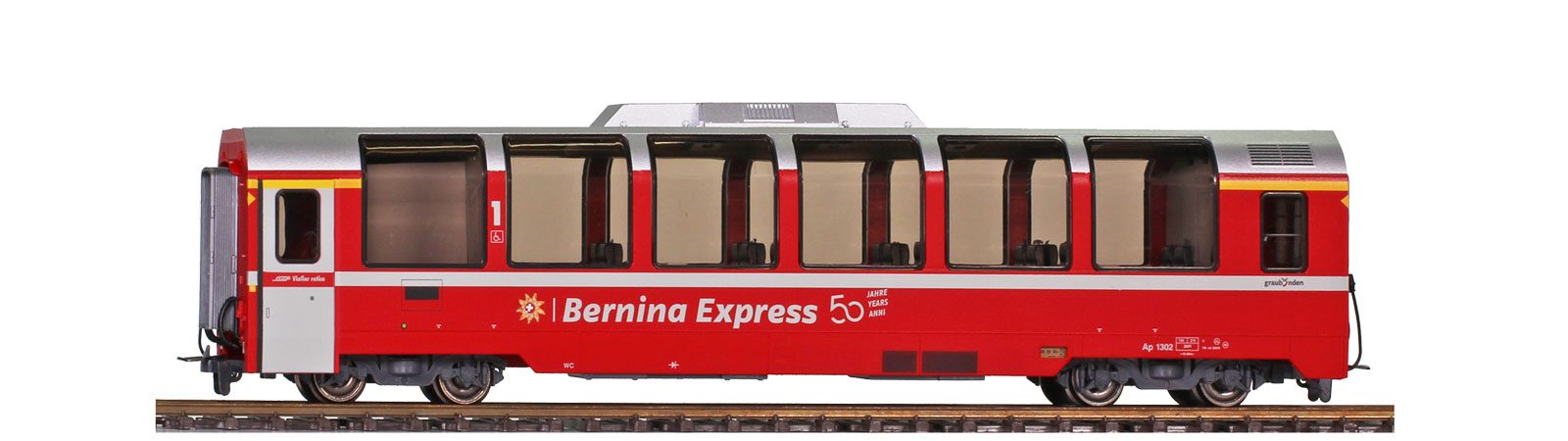 Bemo 3593152 RhB Ap 1302 Panoramawagen 1:87 Spur H0 AC NEU