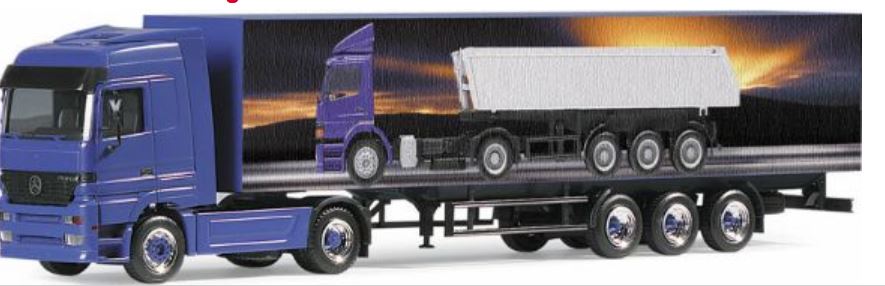 Herpa 147156 Mercedes Benz A-LH Koffersattelzug 1:87 H0 Neu OVP