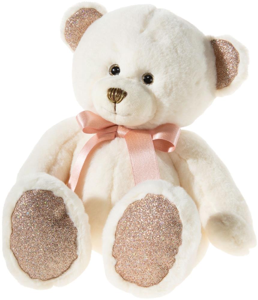 Heunec 134157 Pearlie Bär Creamie rosé Schleife 23 cm Teddy Plüsch