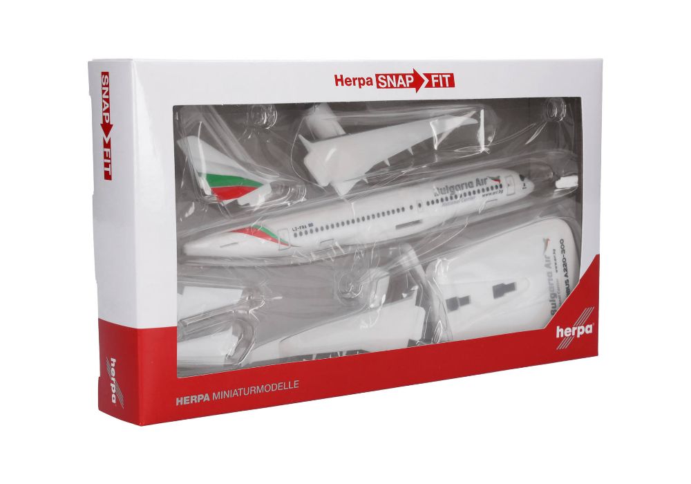 Herpa 613811-001 Bulgaria Air Airbus A220-300 1:200 Snap-Fit NEU OVP
