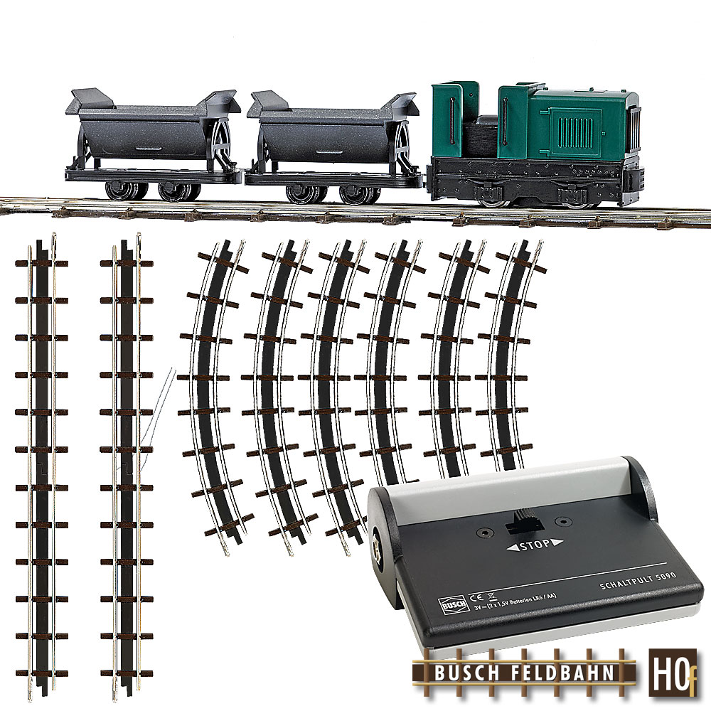 Busch 12000 Feldbahn Start-Set mit Kipploren 1:87 Spur H0f Neu