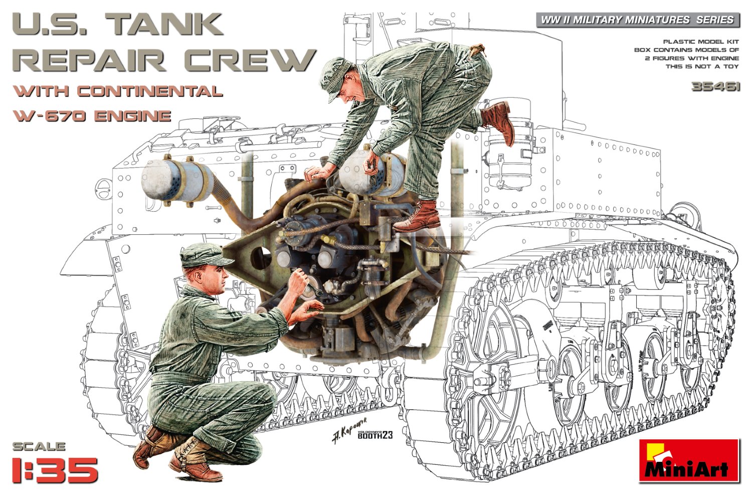 MiniArt 35461 US Panzer Rep. Crew m. W670 Motor 1:35 Bausatz