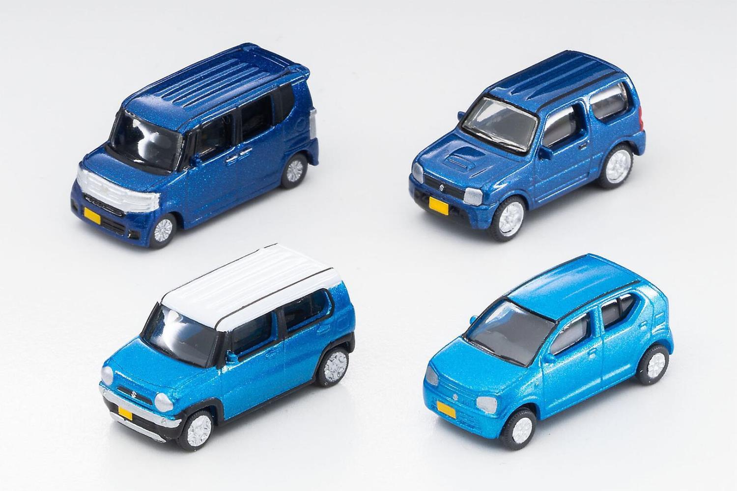 Tomytec 323686 Car-Collection 4x Honda/Suzuki blau 1:150 Spur N Neu