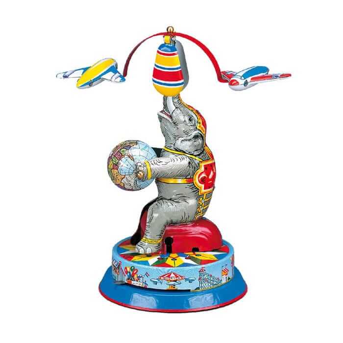 Wilesco 10260 Elefant mit zwei Fliegern Aufzugswerk Neu OVP