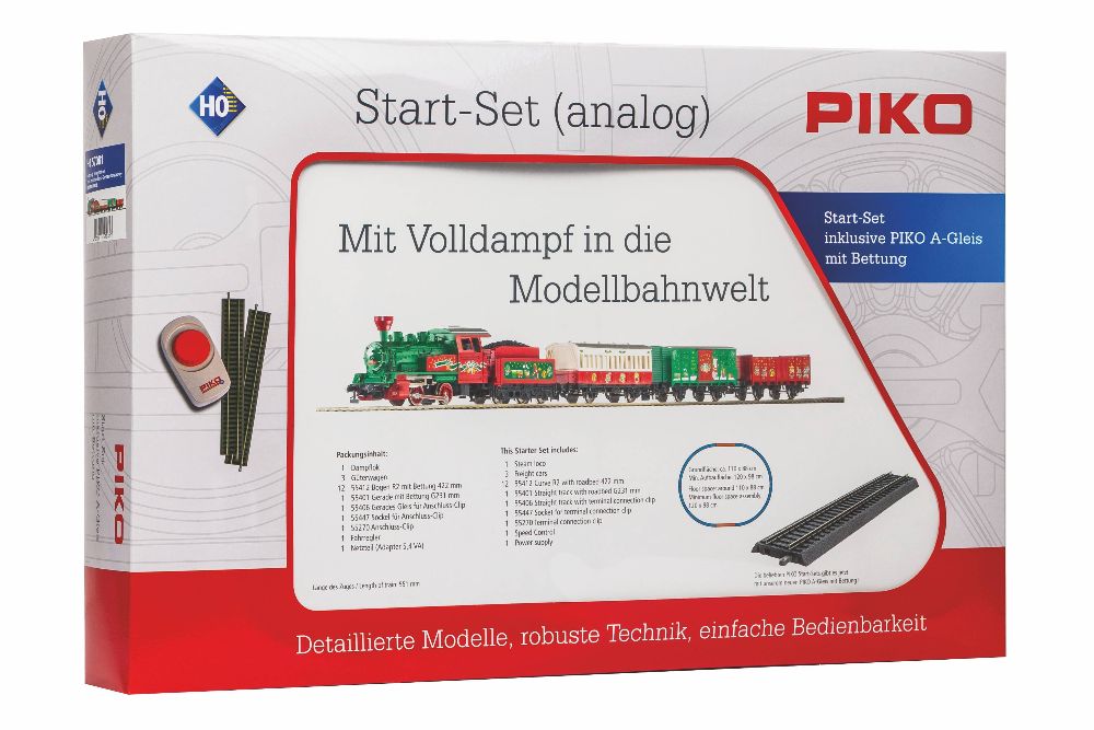 Piko 57081 Start-Set Bettung Weihnachtszug Dampflok 1:87 Spur H0
