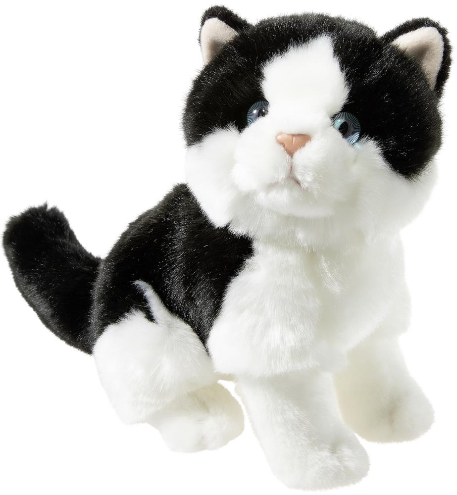 Heunec 279162 Misanimo Katze schwarz-weiß sitzend 24 cm Plüsch