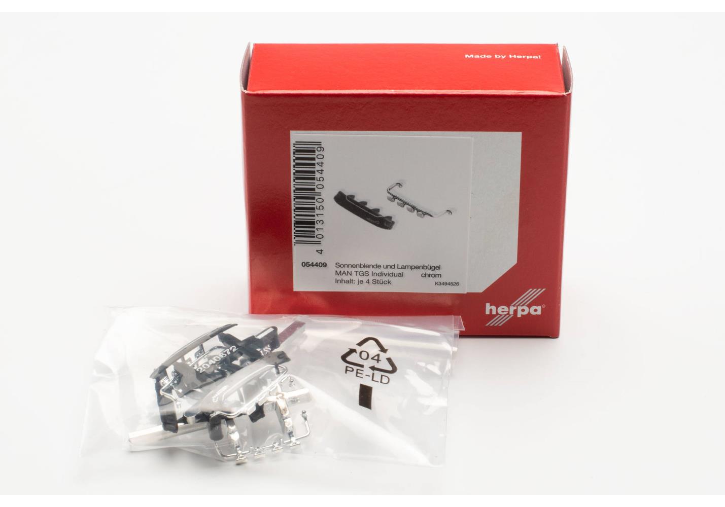 Herpa 054409 Zubehör Topleuchten mit Sonnenblende chrom 1:87