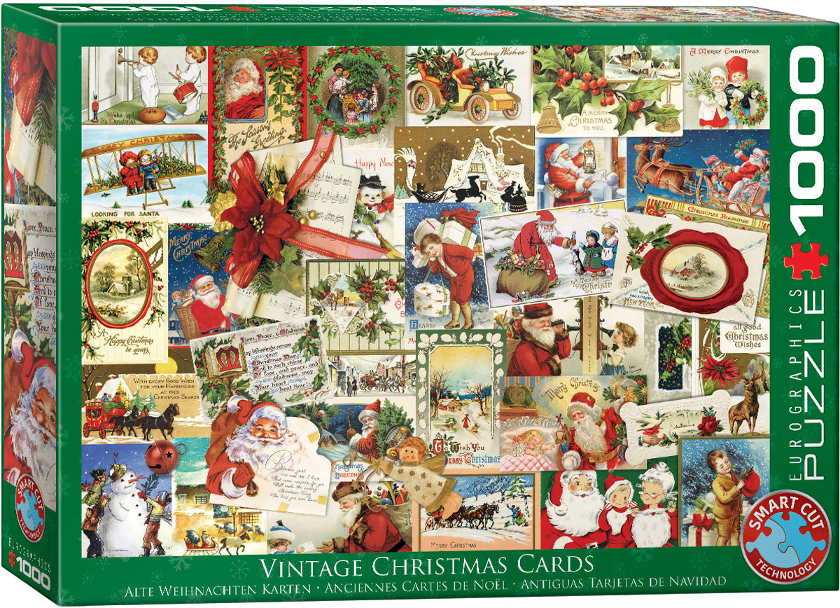 EUROGRAPHICS 6000-0784 Vintage Weihnachtskarten 1000 Teile Puzzle NEU OVP