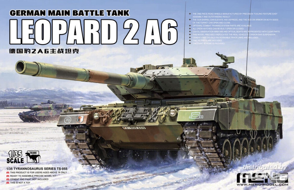 Meng Model TS-055 German Main Battle Tank Leopard 2 A6 1:35 Bausatz