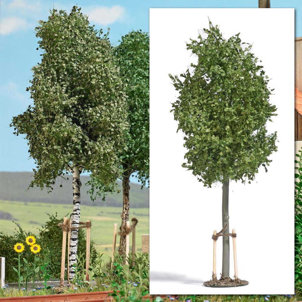 Busch 10627 Junge Linde mit Baumstützen 1:45 Spur 0 Neu OVP