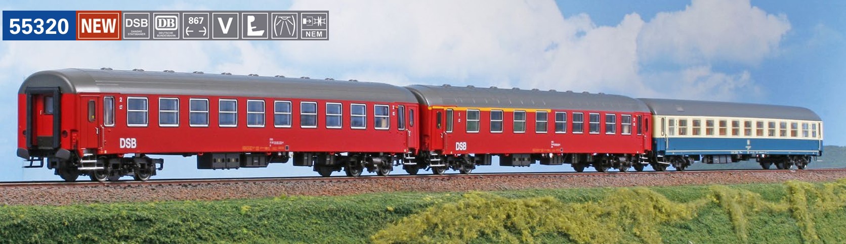 ACME 55320 Nord-West-Express DSB/DB Set A 1:87 Spur H0 DC NEU