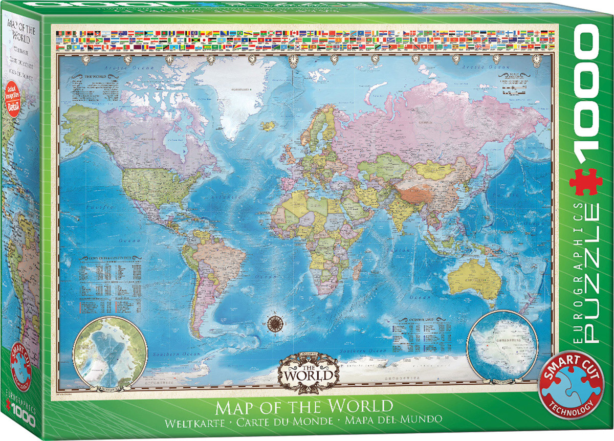 EUROGRAPHICS 6000-0557 Weltkarte mit Flaggen 1000 Teile Puzzle