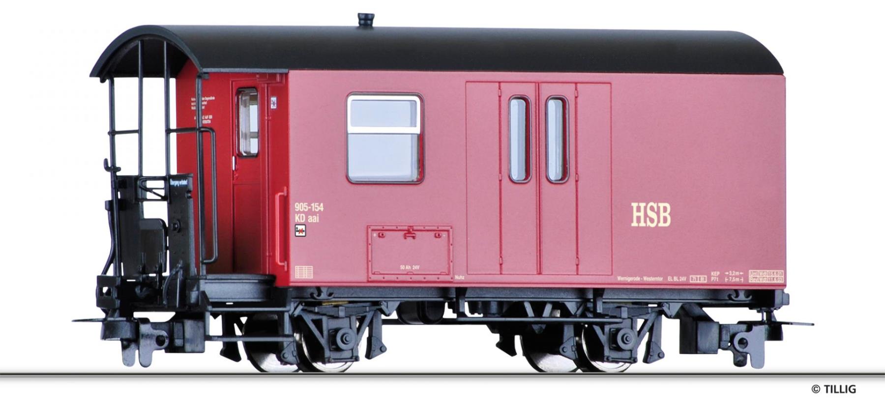 Tillig 03973 Packwagen KDaai HSB 1:87 Spur H0e Neu OVP