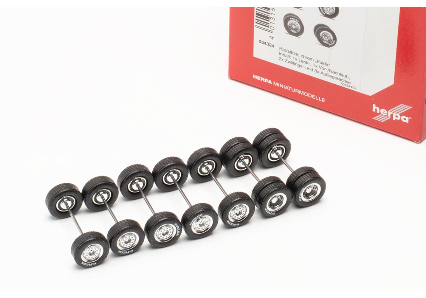 Herpa 054324 Zubehör Radsatz chrom "FULDA", 1:87, NEU OVP