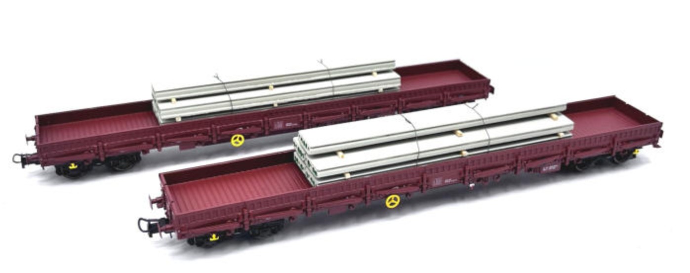 B-Models 45.435 2-tlg Set Flachwagen Res mit Beladung CFL 1:87 Spur H0