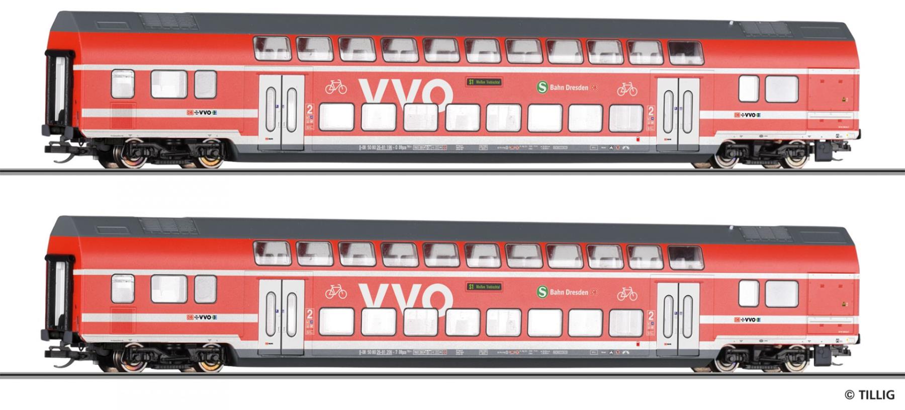 Tillig 01093 Reisezugwagenset S-Bahn Dresden DB AG Spur TT
