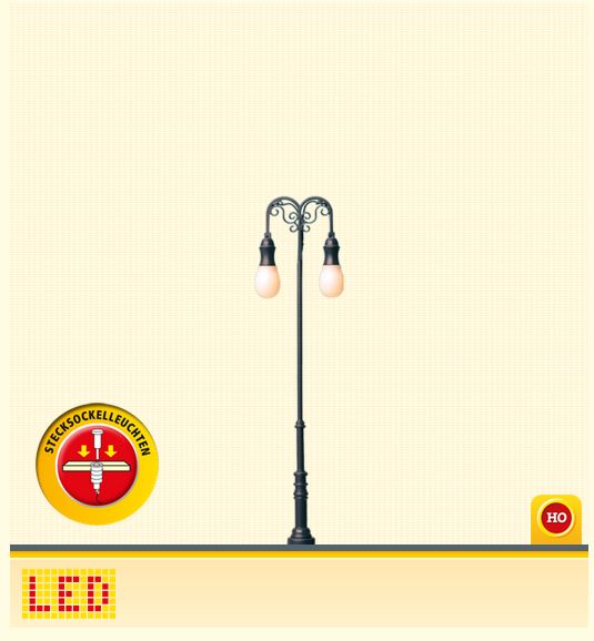 Brawa 84036 Platzleuchte doppelt Stecksockel mit LED 1:87 Spur H0