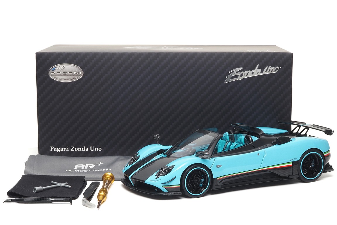 Almost Real 850630001 PAGANI ZONDA UNO LIGHT BLUE 1:18 Standmodell NEU