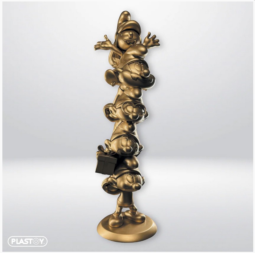 Plastoy 00197 Goldene Säule Schlümpfe 30 cm NEU OVP Sammlerfigur