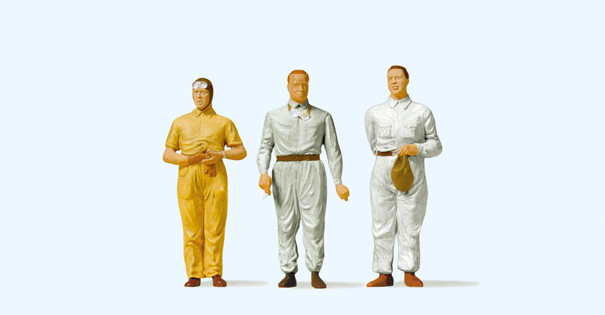 Preiser 65344 Rennfahrer aus der Frühzeit 1:45 Spur 0 Neu OVP