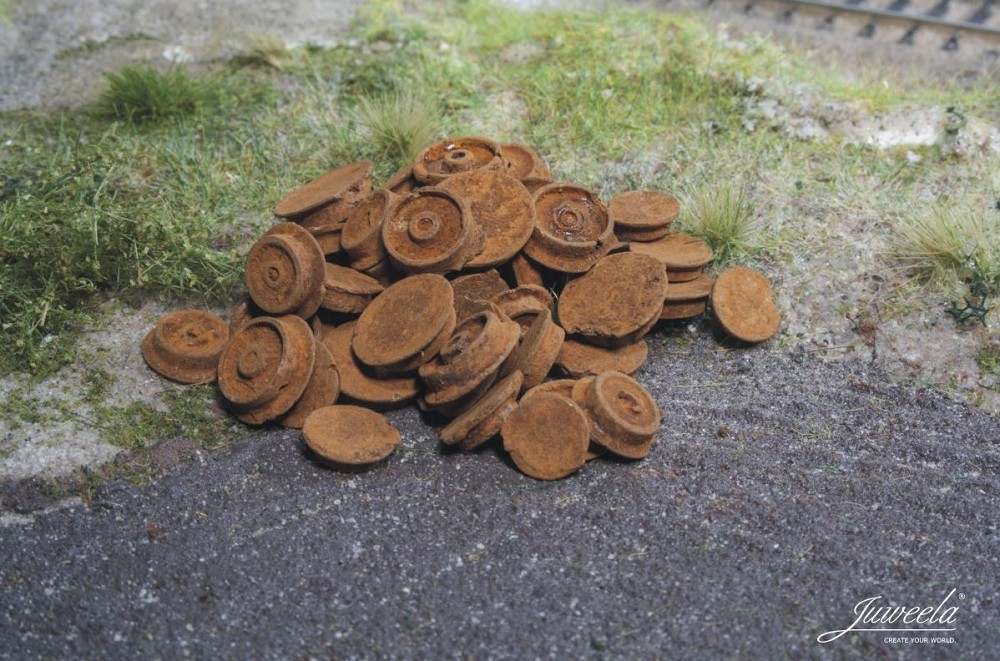 Juweela 21217 Radrollen rostig Echtrost, 20g (Miniatur)