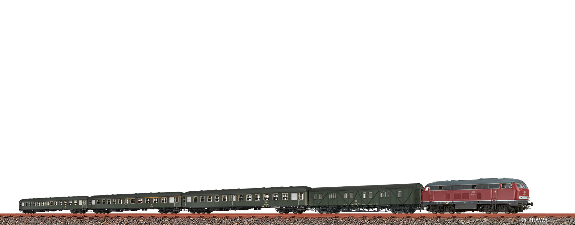 Brawa 50828 Eilzug-Set E 1642 DB 5-teilig 1:87 Spur H0 DC An Neu