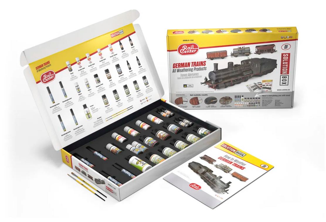 AMMO AMMO.R-1200 Solution-Box "Deutsche Züge altern, verwittern" Neu