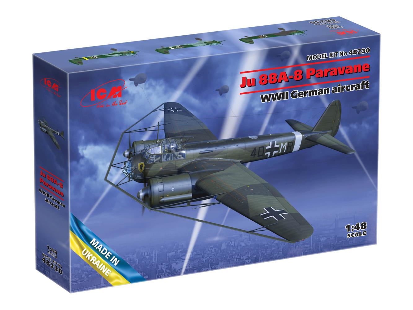 ICM 48230 Ju-88A-8 Paravane WWII German aircraft 1:48 Neu