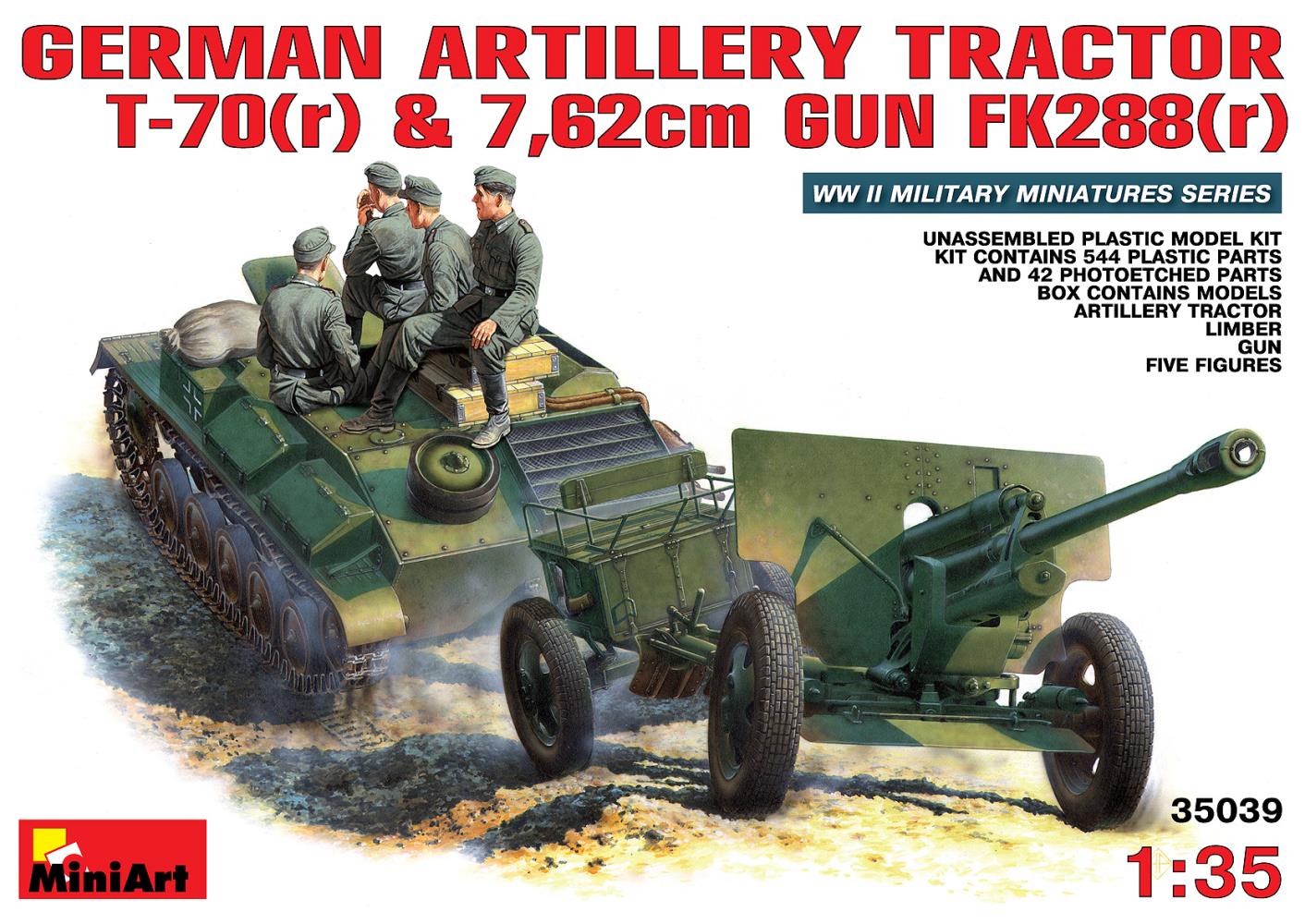 MiniArt 35039 DEUTSCHER ARTILLERY TRAKTOR T-70 (R) 1:35 Neu