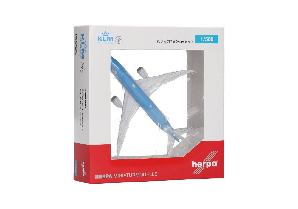 Herpa 528085-003 KLM Boeing 787-9 Dreamliner 1:500 Standmodell NEU