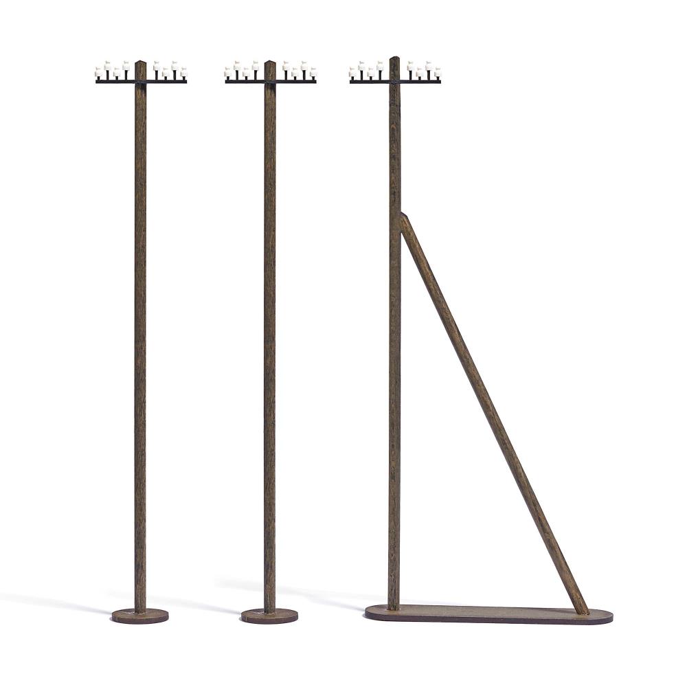 Busch 10310 3 Telegrafenmasten 1:45 Spur 0 Neu OVP