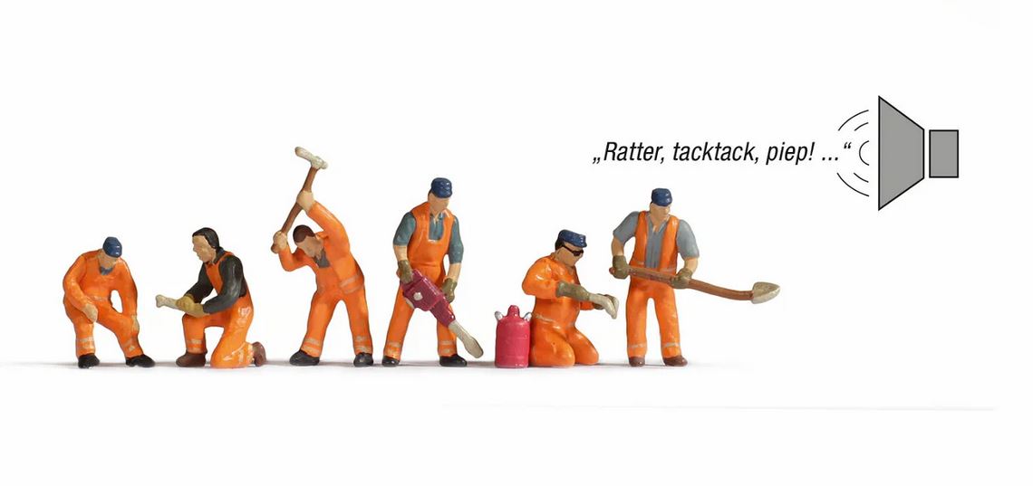 Noch 12901 Baustelle am Gleis 1:120 Spur TT Neu OVP Figuren Sound-Szene