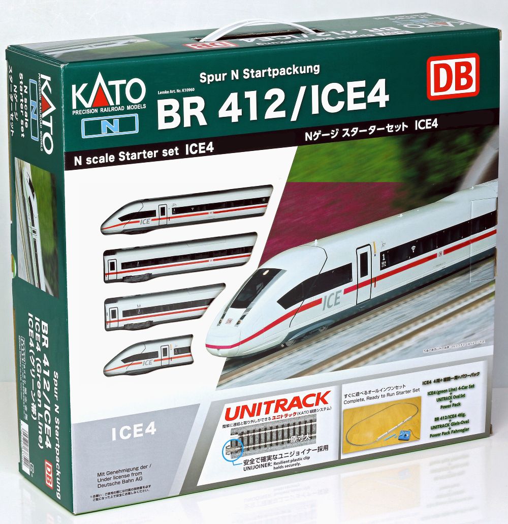 Kato 10-008A Startset ICE4 4-tlg DB AG Ep.VI Gleis-Oval Trafo Spur N