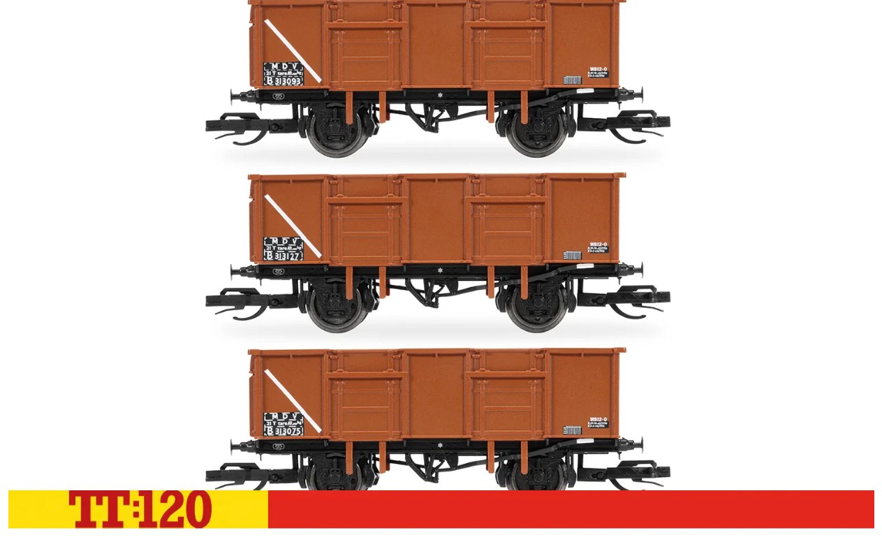 Hornby TT6039 BR - 21T Mineral Wagon - Triple Pack 1:120 Spur TT