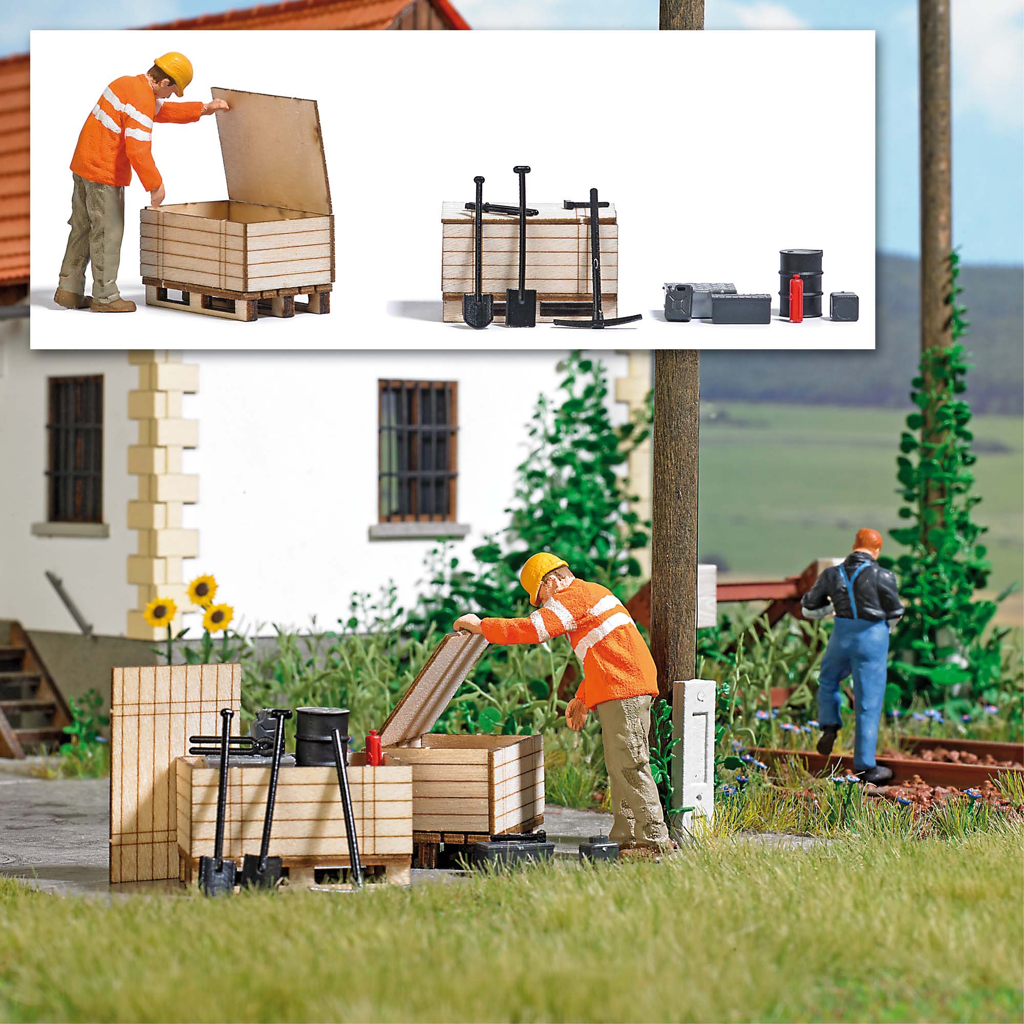 Busch 10703 Gleisbauarbeiter Epoche 5 1:45 Spur 0 Neu OVP