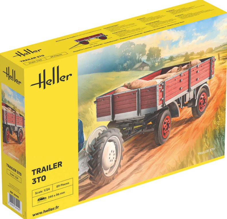 Heller 81410 Trailer 3to 1:24 Modellbausatz NEU OVP
