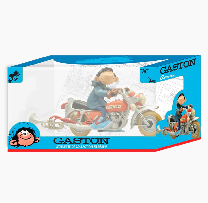 Plastoy 00305 Gaston Lagaffe + Motorrad Sapetoku 11 cm NEU OVP