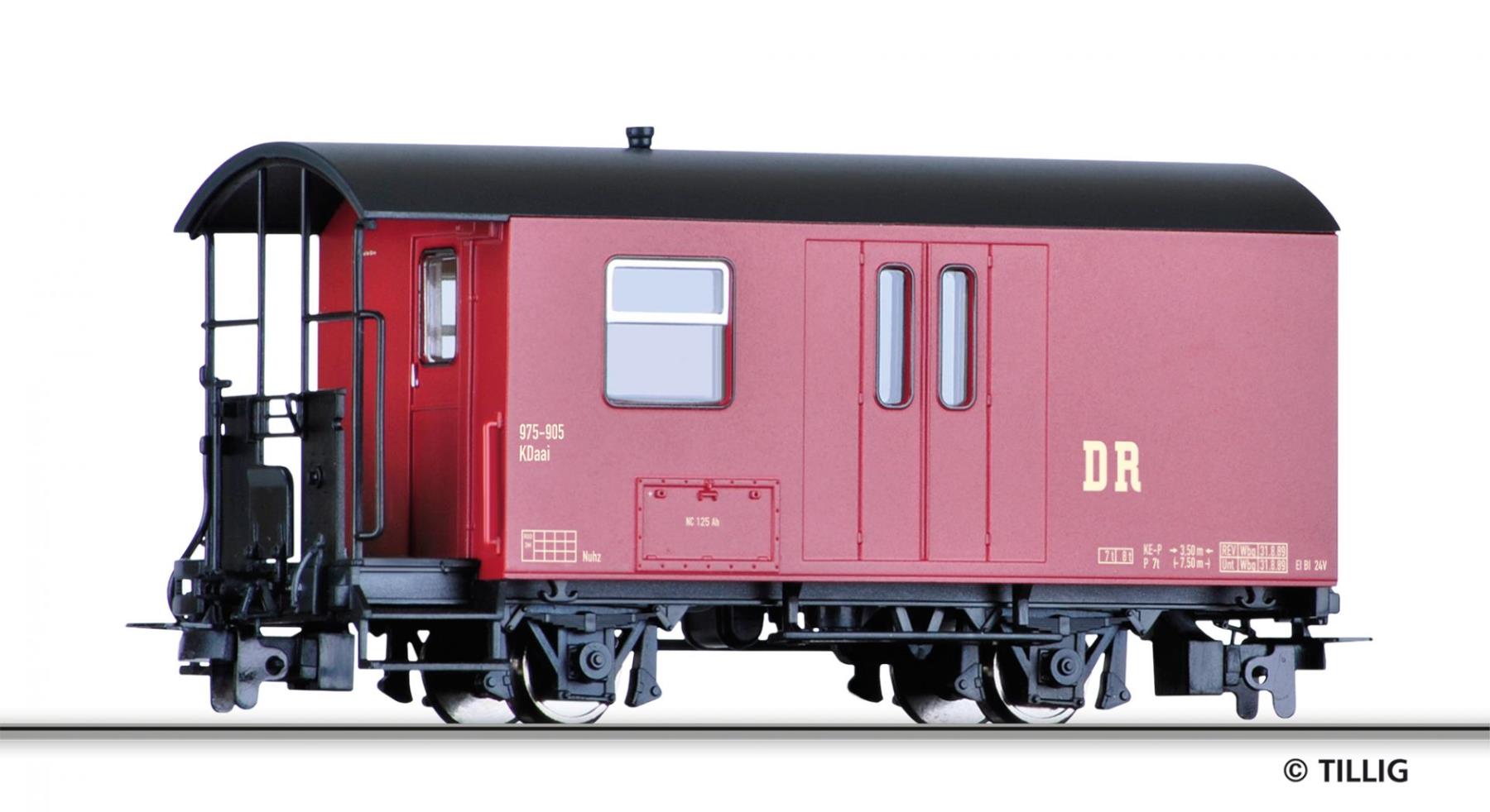 Tillig 03972 Packwagen KDaai DR 1:87 Spur H0e DC Neu OVP