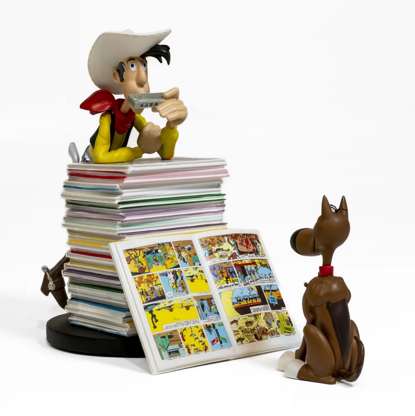 Plastoy 00391 Lucky Luke & Rantanplan Albenstapel 20 cm NEU OVP
