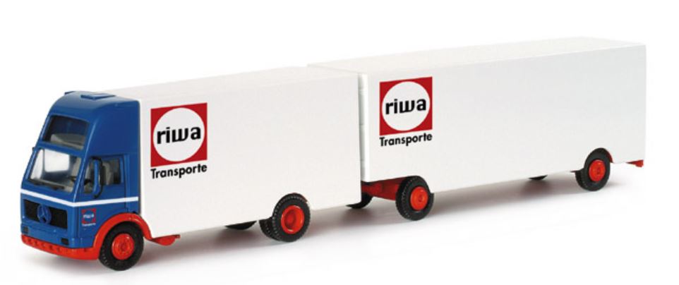 Herpa 152822 Mercedes Benz S Möbelköfferhängerzug Riwatrans 1:87 H0 Neu O