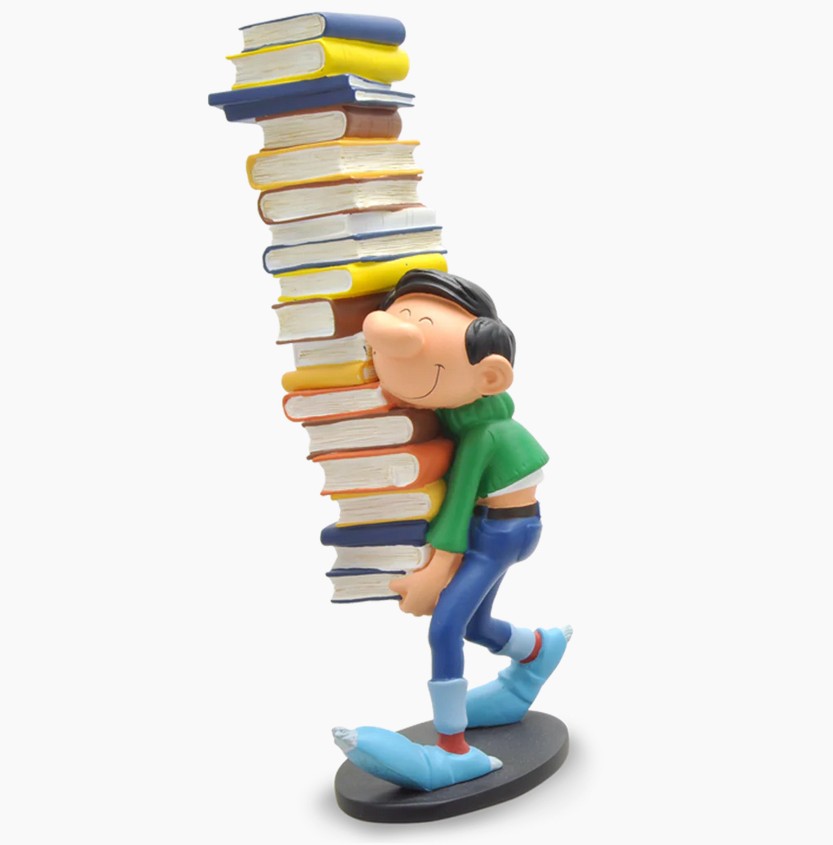 Plastoy 00300 Gaston mit Bücherstapel 24,7 cm NEU OVP Figur