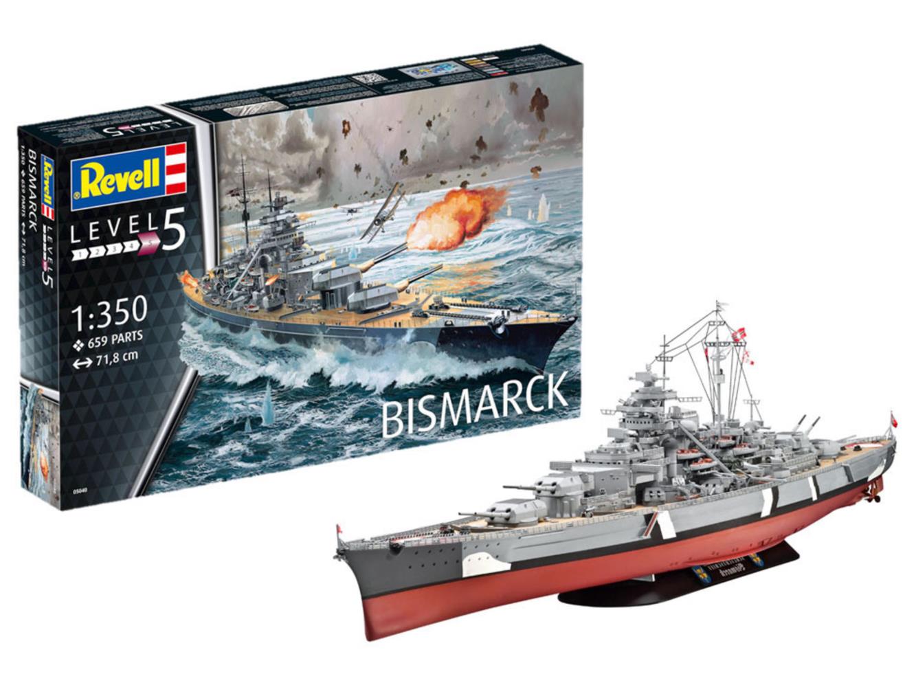 Revell 05040 Bismarck 1:350 Modellbausatz NEU OVP Schlachtschiff