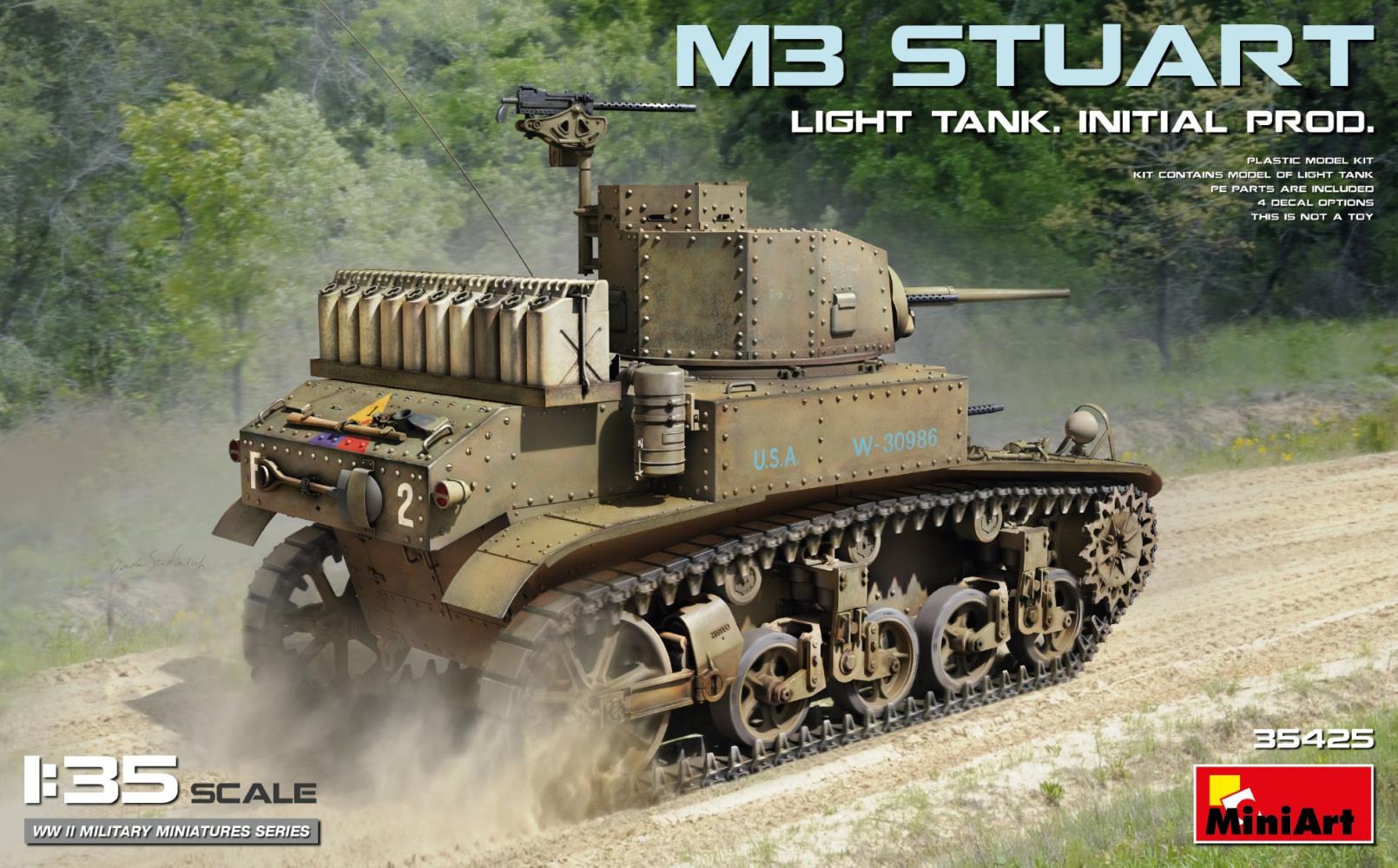 MiniArt 35425 M3 Stuart leichter Pz. frühe Prod. 1:35 Bausatz Neu
