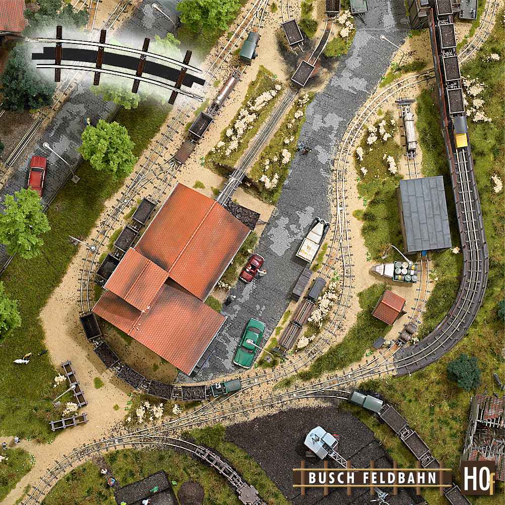 Busch 12322 2 Bogengleise, Radius 115 mm, 22,5° 1:87 Spur H0f