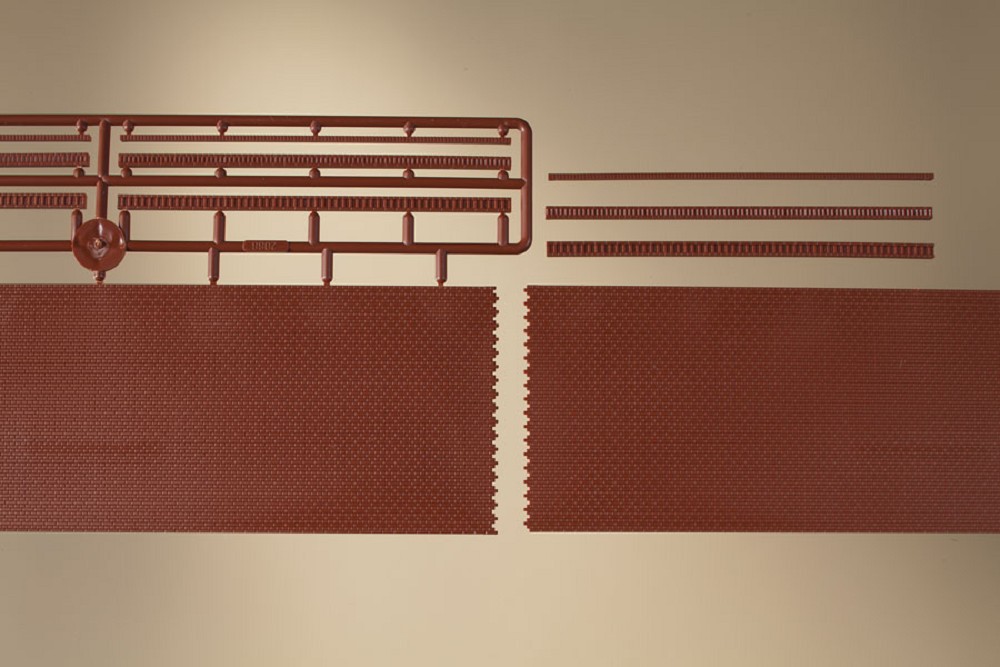 Auhagen 43658 Ziegelmauern mit Zahnfriesvarianten