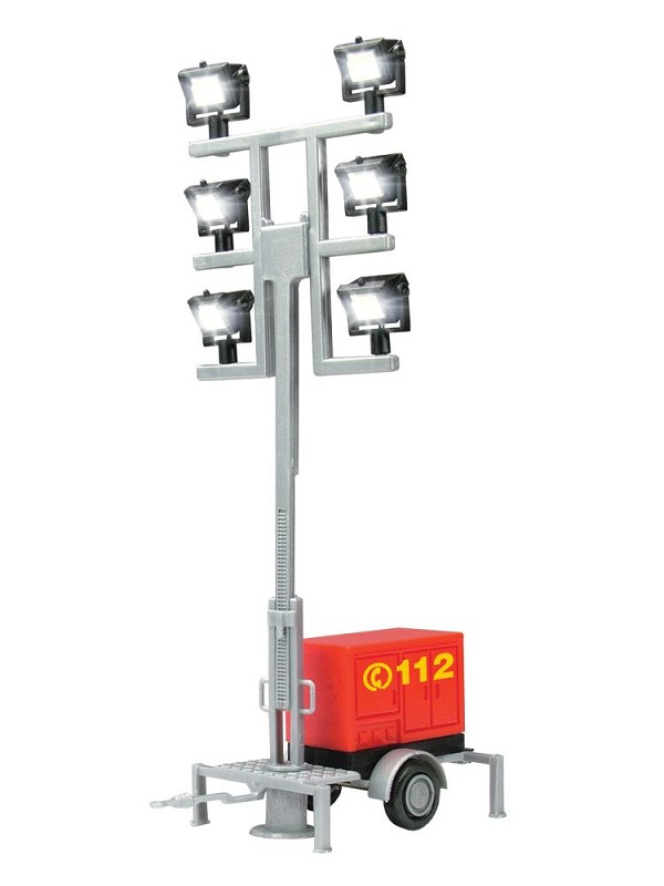 Viessmann 1344 H0 Leuchtgiraffe Feuerwehr auf Anhänger mit6 LEDs weiß
