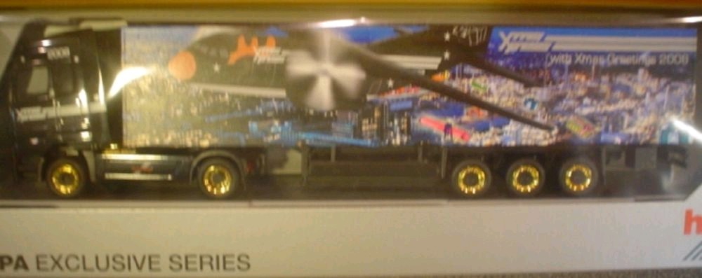 Herpa 154451 Mercedes-Benz Actros LH 08 Koffer-Sattelzug Weihnachten 2008
